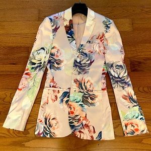 ASOS Wedding floral suit jacket & pants, NWT, 32” chest, 26”W 32”L pants